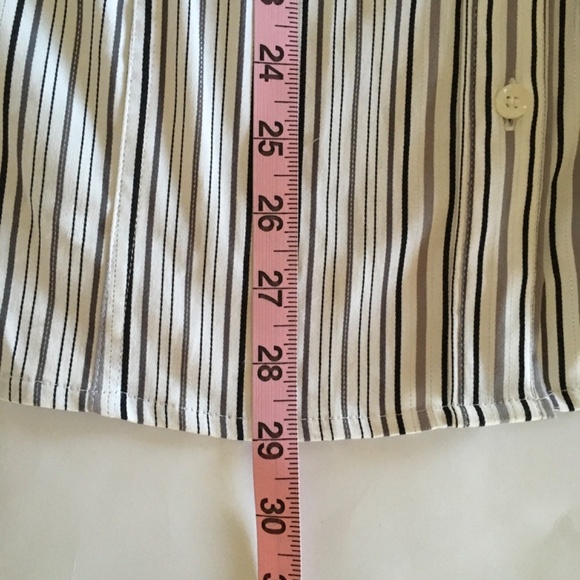 NWT Lane Bryant Gray White Metallic Striped Button Down Shirt Blouse Sz 22/24W - Picture 14 of 14